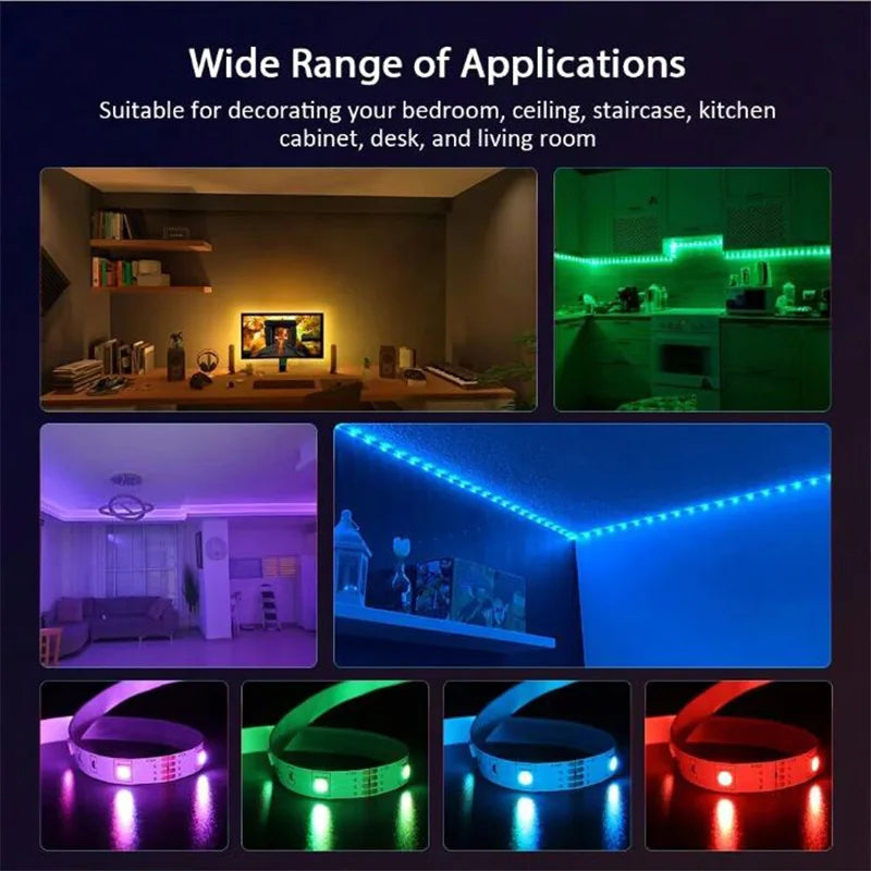 USB 1-30M LED Light Strip RGB 5050 Bluetooth Wifi APP Control Luces Led Light Strip with Music Sync