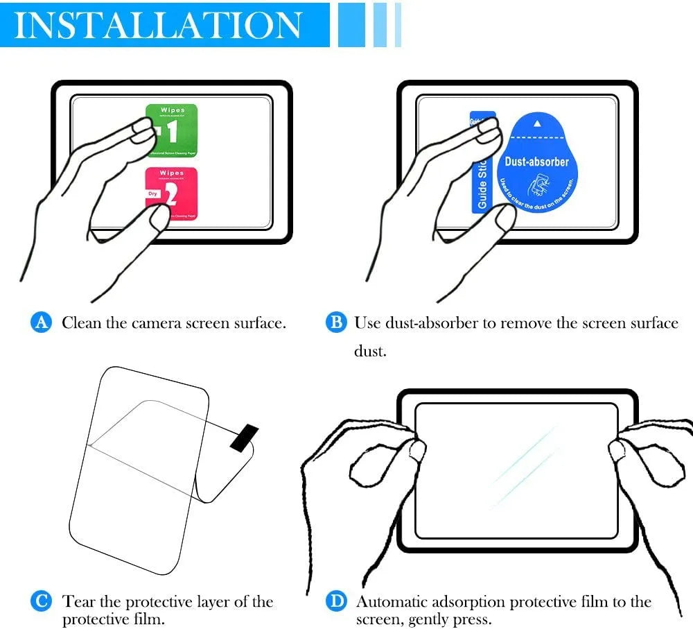 Tempered Glass Screen Protector for Sony A6400 A6300 A6000 A5000 NEX-7/6/5 A9 A77 A7R A7 A7s A7II