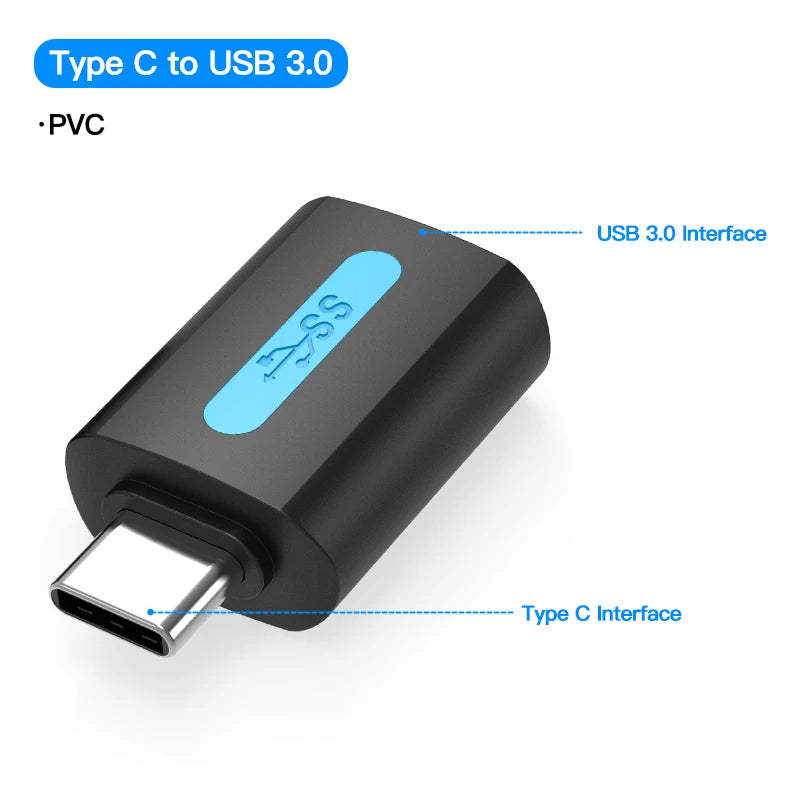 Vention USB C to USB 3.0/2.0 OTG Adapter for MacBook, Samsung, Xiaomi & More