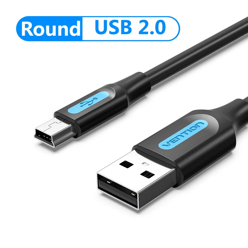 Vention Mini USB 2.0 to USB Fast Data Charger Cable for MP3, MP4, GPS, Digital Camera, HDD