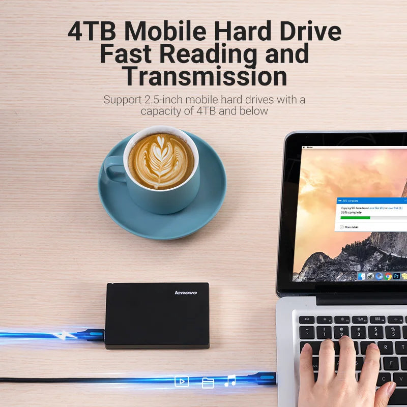 USB 3.0 Micro B to Type A Cable - Fast Data Transfer and Charging for Hard Drives & Samsung Devices