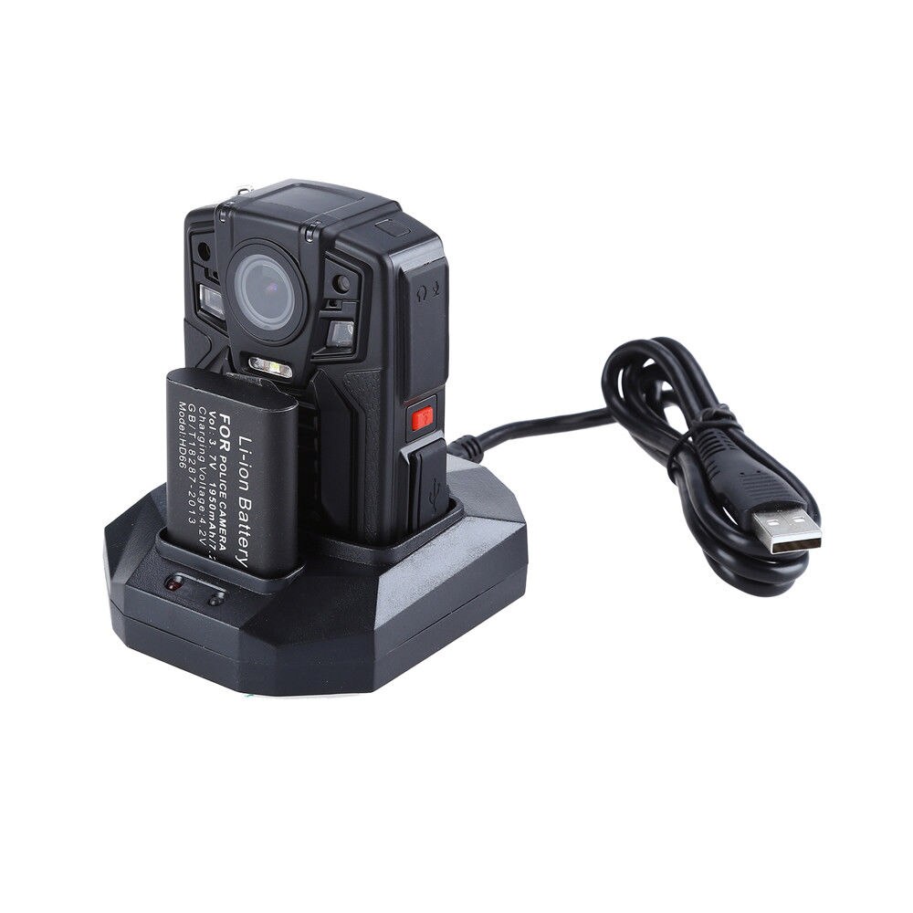 HD66-02 64GB HD 1296P Body Camera 2.0 LCD Police Mini Camera Video Recorder with External HD Lens