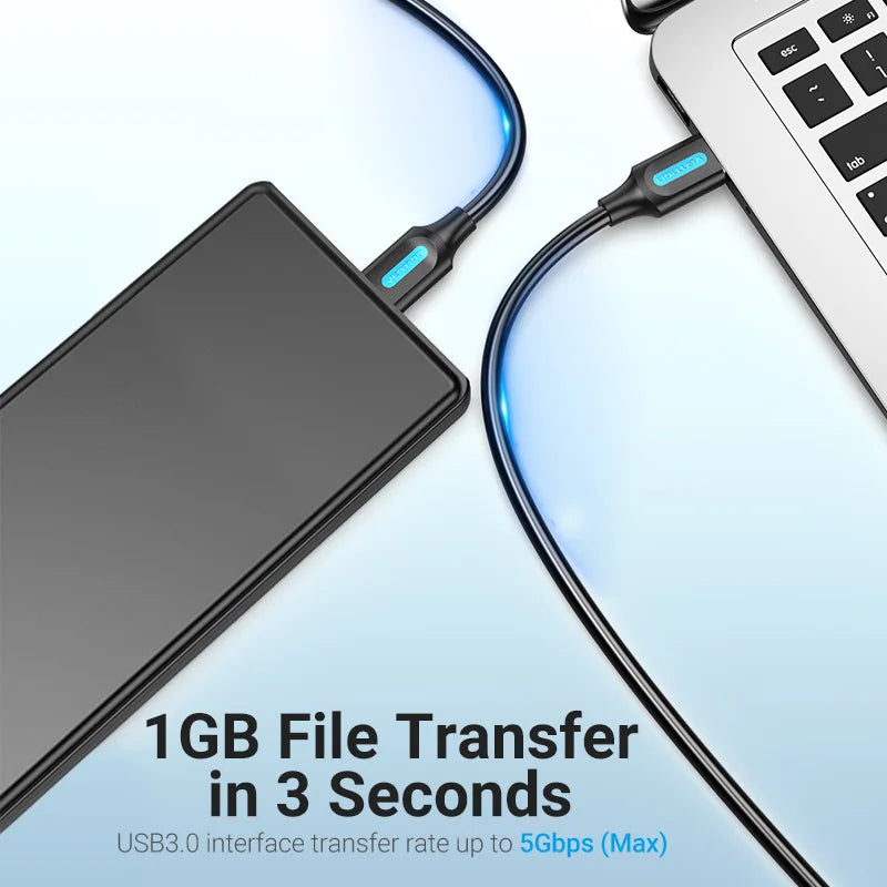 USB 3.0 Micro B to Type A Cable - Fast Data Transfer and Charging for Hard Drives & Samsung Devices