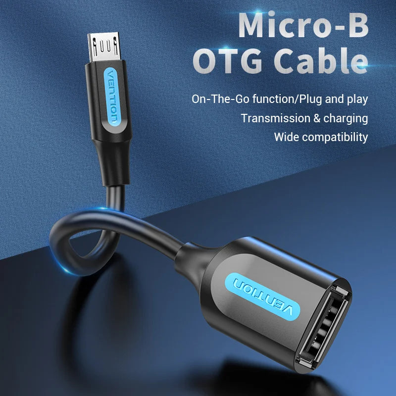 Vention Micro USB OTG Cable Adapter for Xiaomi, Samsung, Tablets & Android USB 2.0 Devices