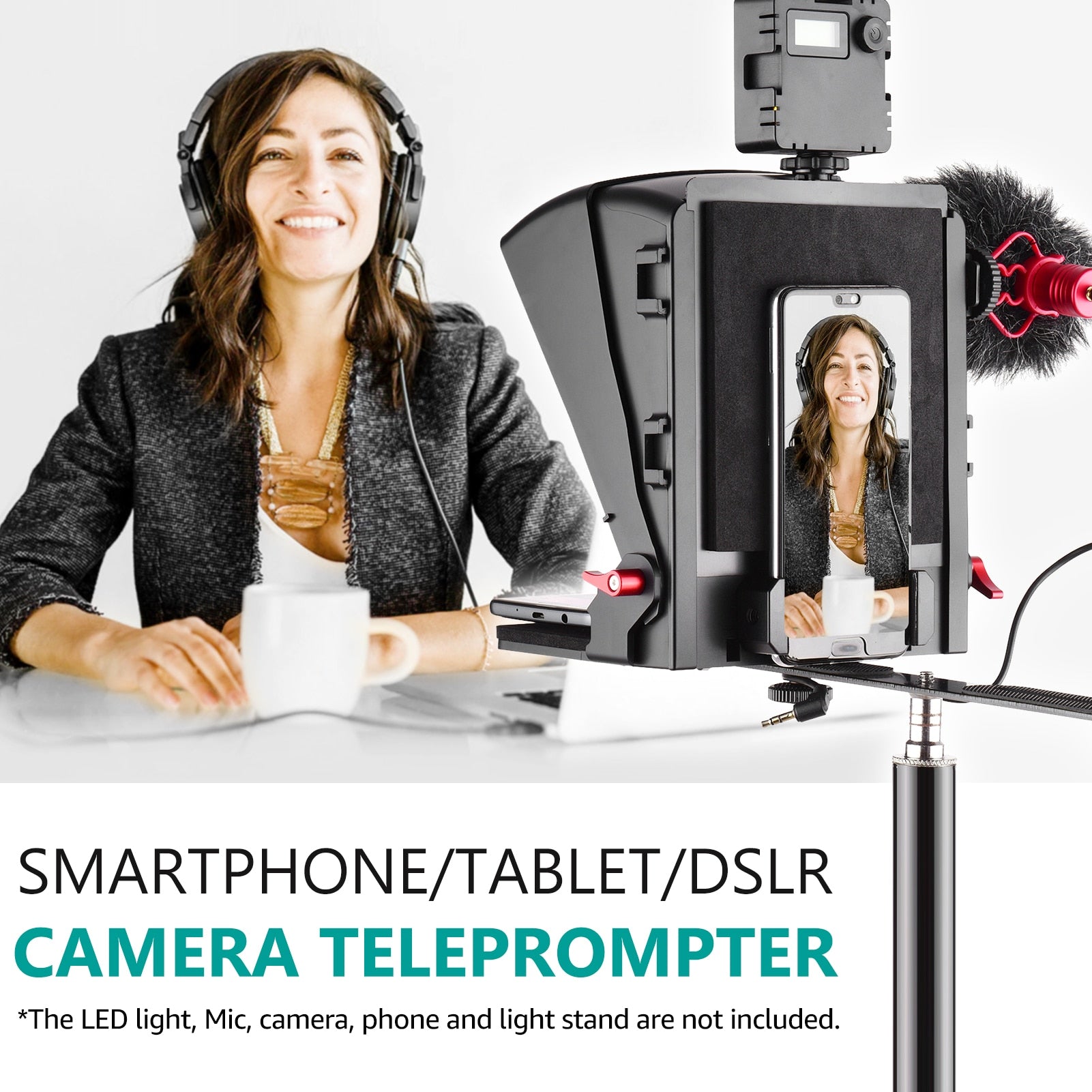 Andoer A1 Universal Teleprompter Prompter for Video Recording Live Streaming Interview Presentation