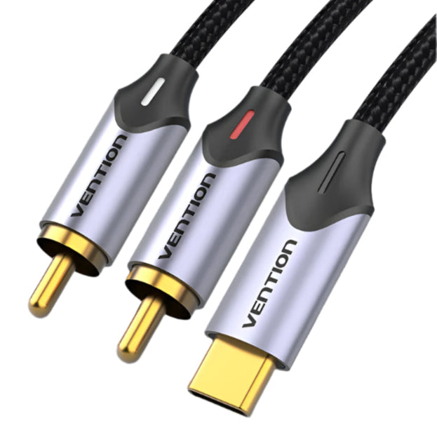 Vention USB-C to RCA Audio Cable | Type-C to 2 RCA for Speakers, Amplifiers & Laptops (1m/2m/3m)