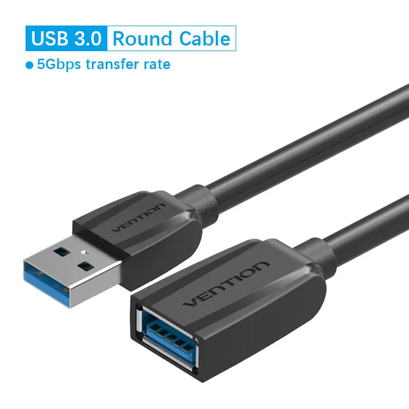 Vention USB 3.0/2.0 Extension Cable - Male to Female Data Cord for Smart TV, PS4, Xbox One, and PC