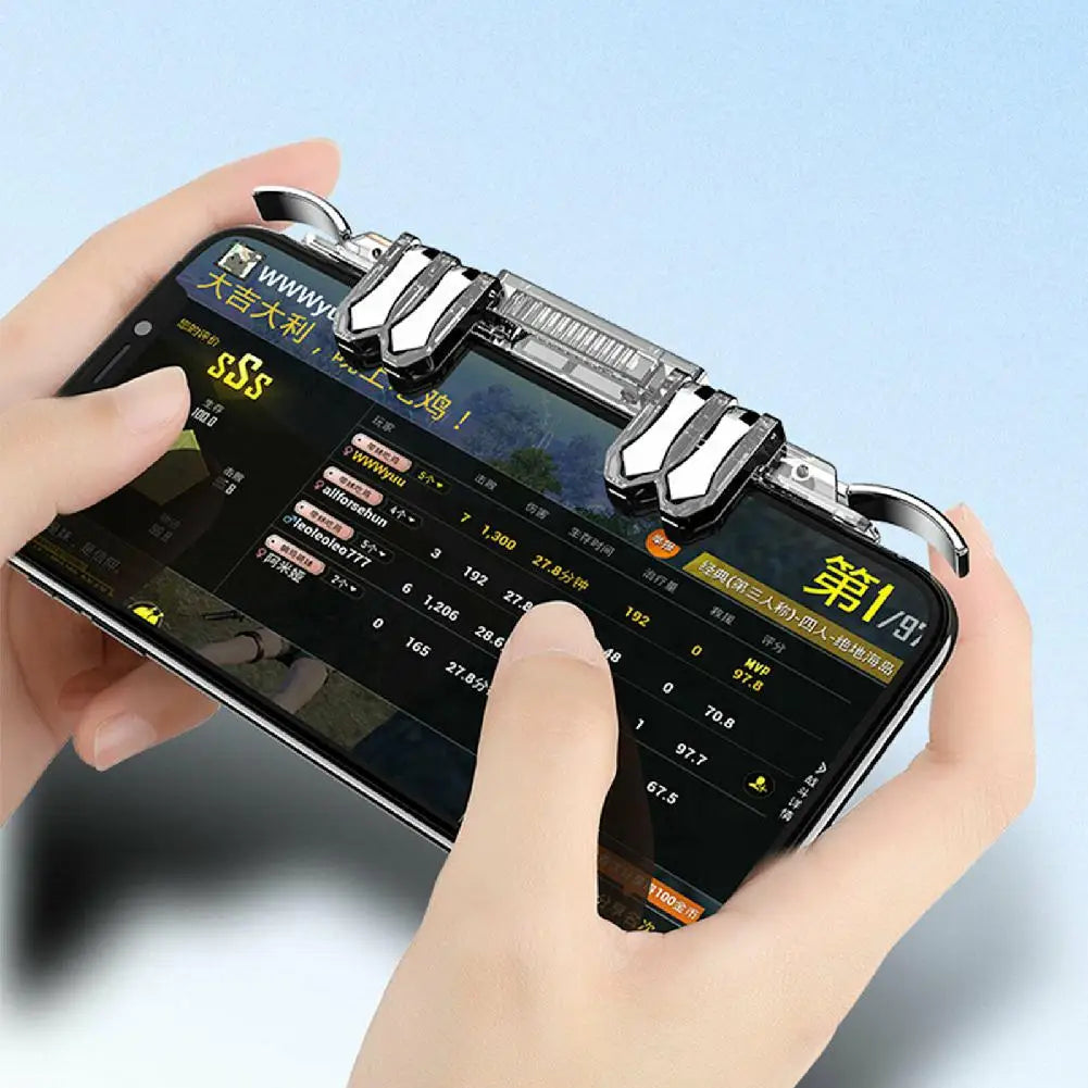 6 finger Pubg Mobile game Controller Phone Gamepad Trigger L1 R1 Aim /Shooter Button Joystick