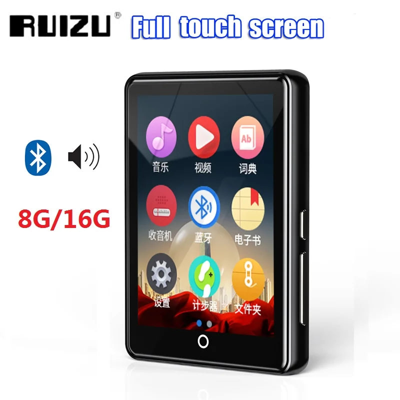 RUIZU M7 Metal Bluetooth 5.0 MP3 Music Player Built-in Speaker 2.8 Inch Full Touch Screen