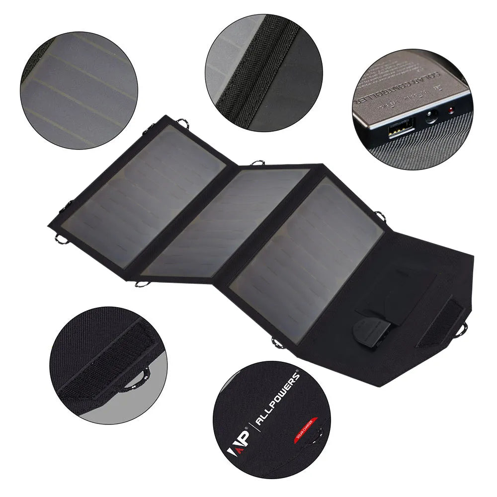 Flexible Foldable Solar Panel 5V 18V High Efficience Solar Battery Charger 21W Solar Phone Charger