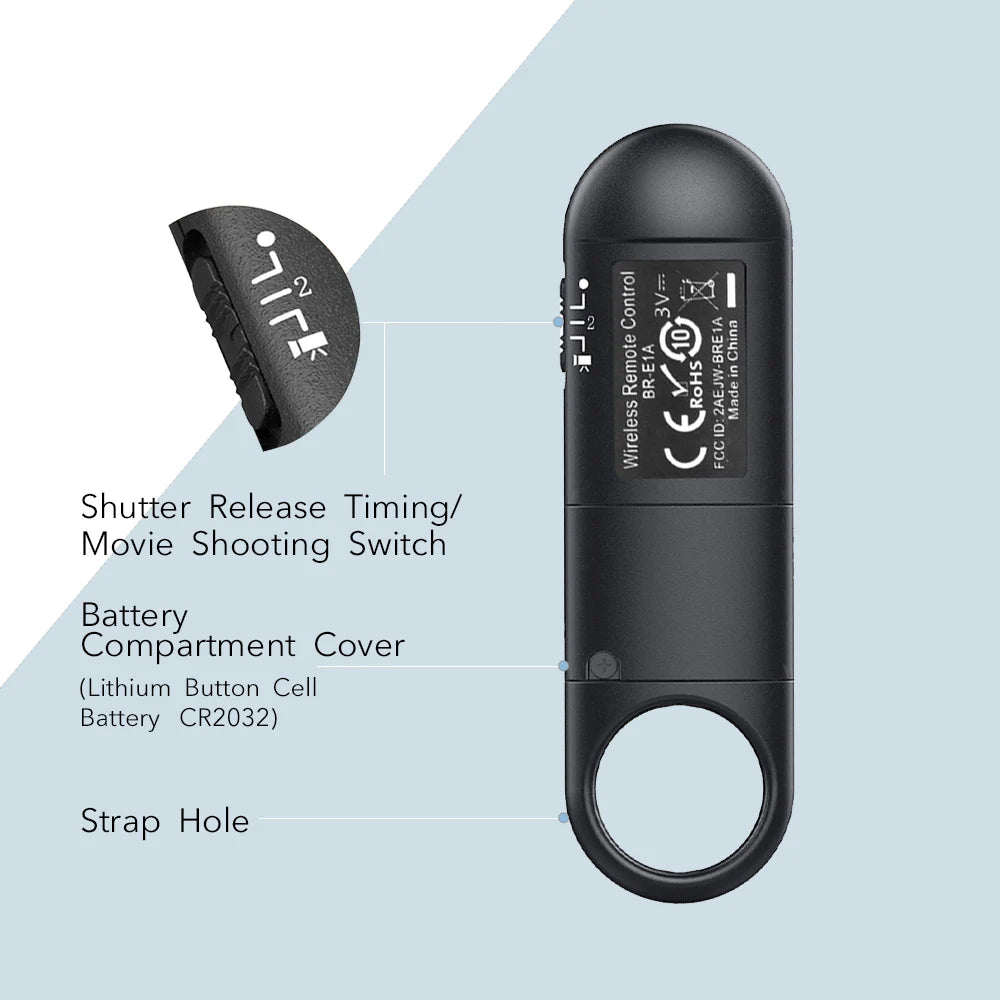 AODELAN BR-E1A Wireless Remote Shutter Release for Canon R5II R8 R50 RP M50II 850D 6DII and G7XIII