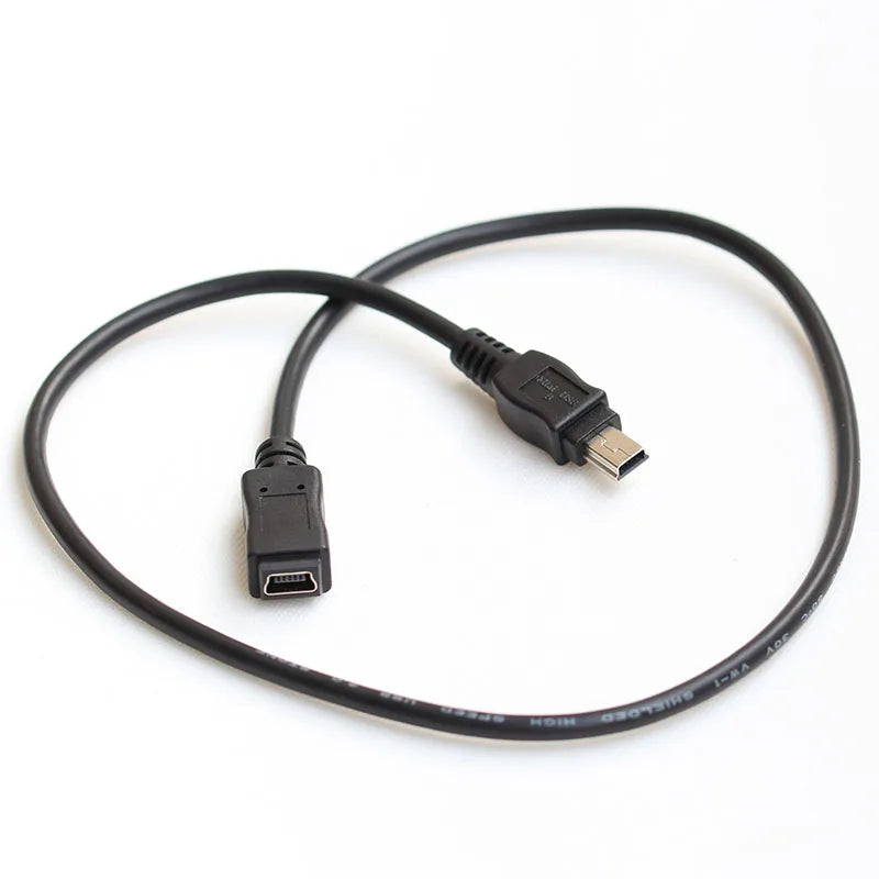 MINI USB 5 Pin Male to Female Data Sync Charger Extension Cable Applicable to GPS Navigator