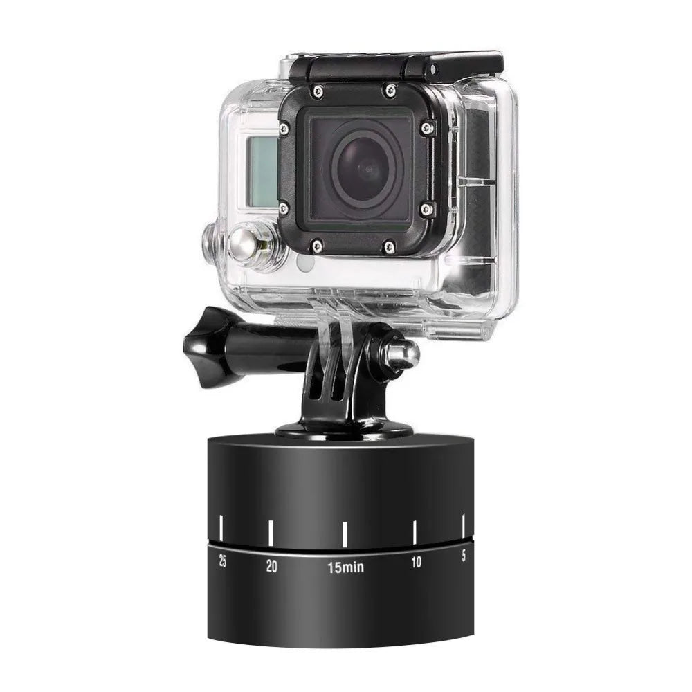 360° Auto Rotate Time-Lapse Tripod Head | 60/120-Min Timelapse for Cameras & Smartphones