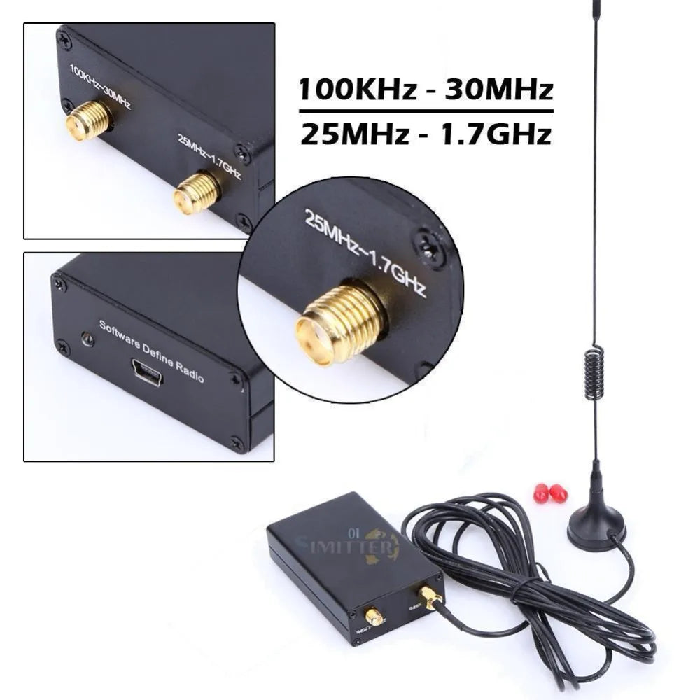 Wideband Ham Radio Receiver 100KHz-1.7GHz | RTL-SDR USB Tuner with RTL2832U + R820T2 Chipset