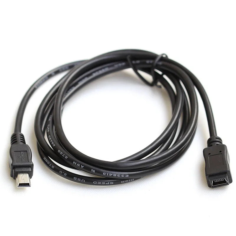 MINI USB 5 Pin Male to Female Data Sync Charger Extension Cable Applicable to GPS Navigator