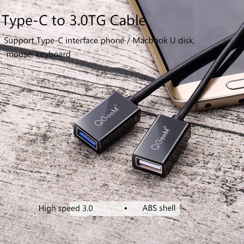 USB C OTG Adapter Cable USB 3.0/2.0 A Male to Female Data Sync Extension for Computer & Mobile