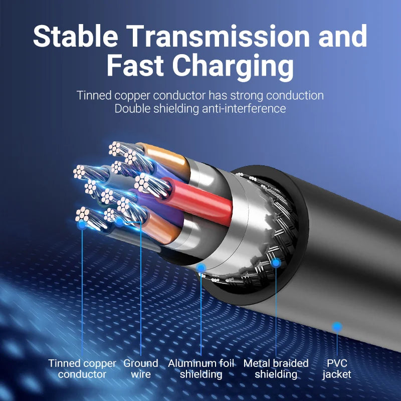 Vention USB 3.0 Micro B Cable - Fast Charging & High-Speed Data Transfer for Hard Drives & Samsung