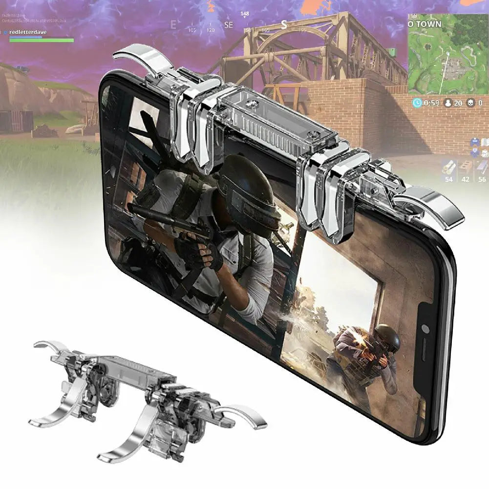 6 finger Pubg Mobile game Controller Phone Gamepad Trigger L1 R1 Aim /Shooter Button Joystick