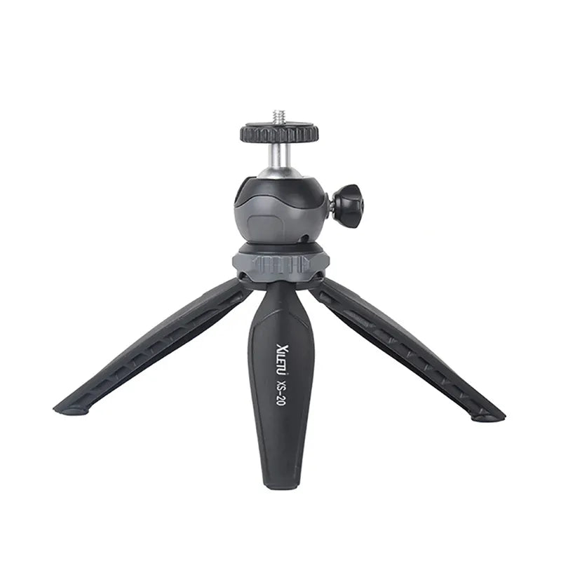 XILETU XS20 Mini Tabletop Tripod Desktop Holder Stand with Clip and Ball Head for Smartphone DSLR Camera