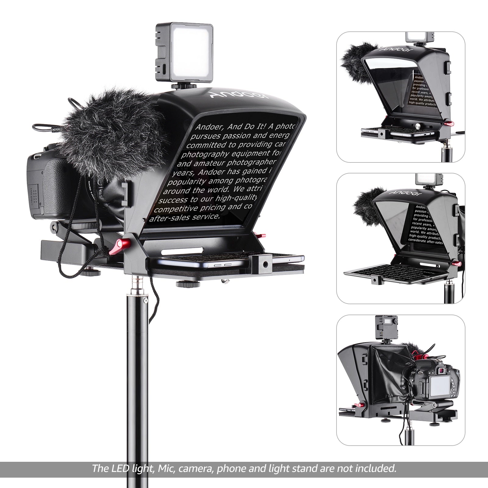 Andoer A1 Universal Teleprompter Prompter for Video Recording Live Streaming Interview Presentation