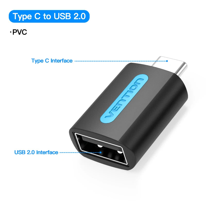 Vention USB C to USB 3.0/2.0 OTG Adapter for MacBook, Samsung, Xiaomi & More