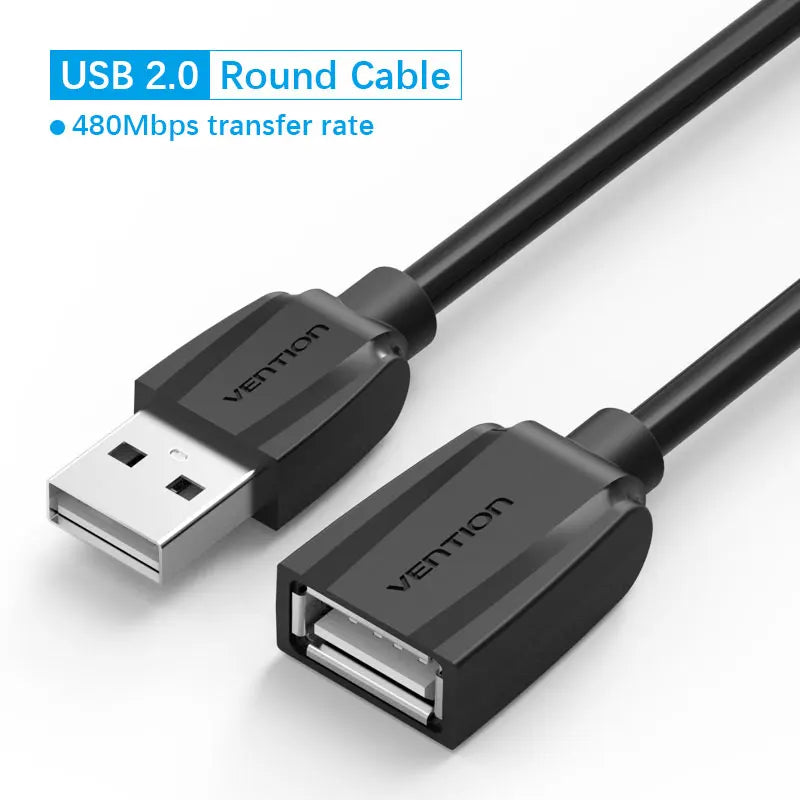 Vention USB 3.0/2.0 Extension Cable - Male to Female Data Cord for Smart TV, PS4, Xbox One, and PC