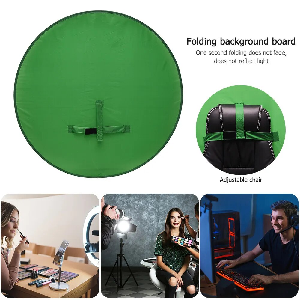 Green Screen Photography Props Portable Back of Chair Mounted Chroma Key Background