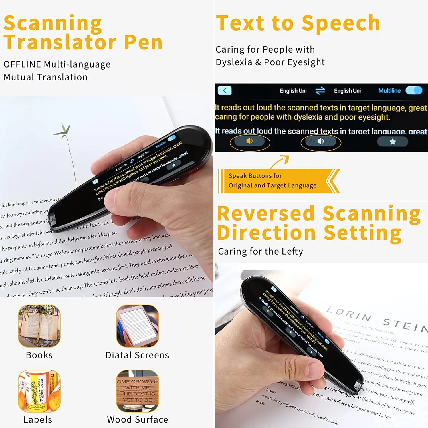 HONGTOP Smart Multifunction Translation Real Time Languages Translator Voice Scan Translator Pen