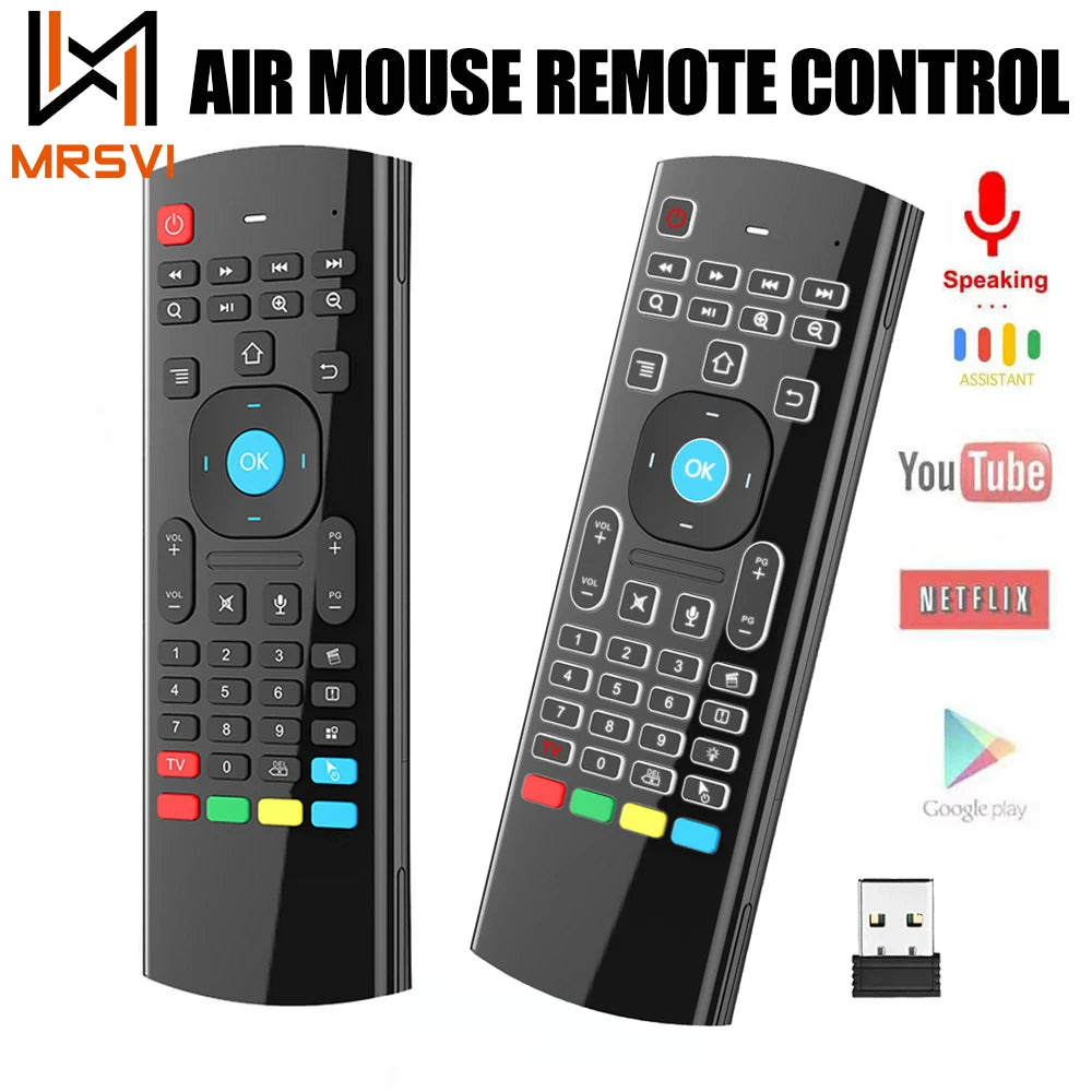 2.4GHz Wireless MX3 Air Mouse Mini Keyboard with Voice, Backlit, IR Learning for PC & Android TV Box