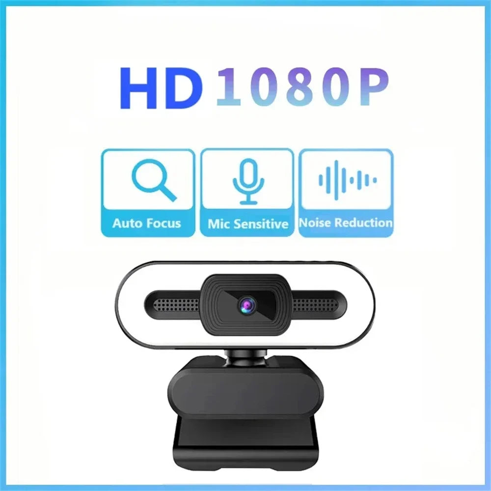 Portable Full HD 1080P 2K 4K Auto Focus Webcam – Live Streaming & Flexible with Microphone