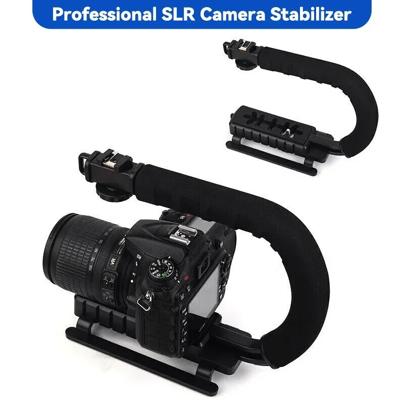 U-Shaped Portable Handheld Camera Stabilizer for SLR & DV – Video Handle & C-Shaped Steadicam Kit