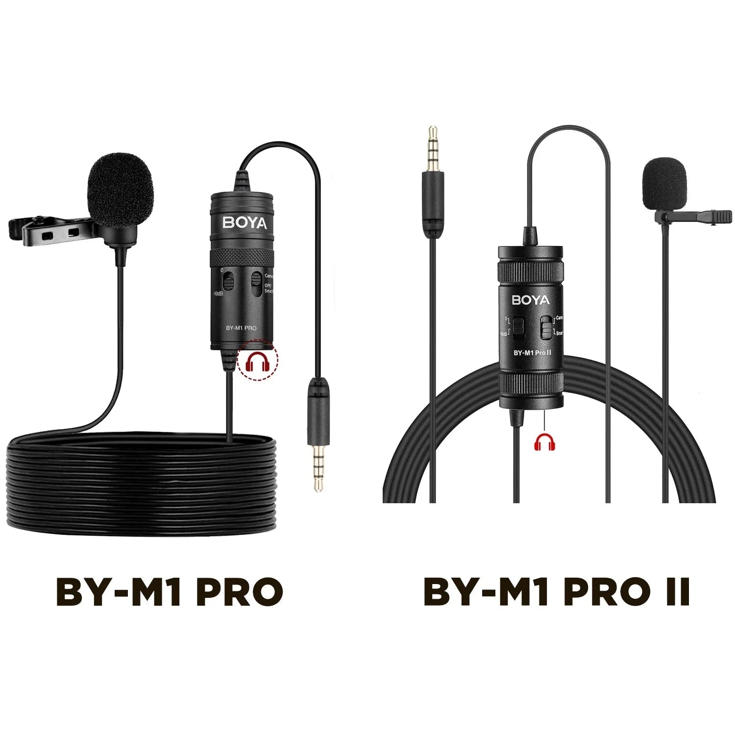 BOYA BY-M1 PRO/BY-M1 PRO II 3.5mm TRRS Wired Lavalier Lapel Microphone for Smartphone and PC