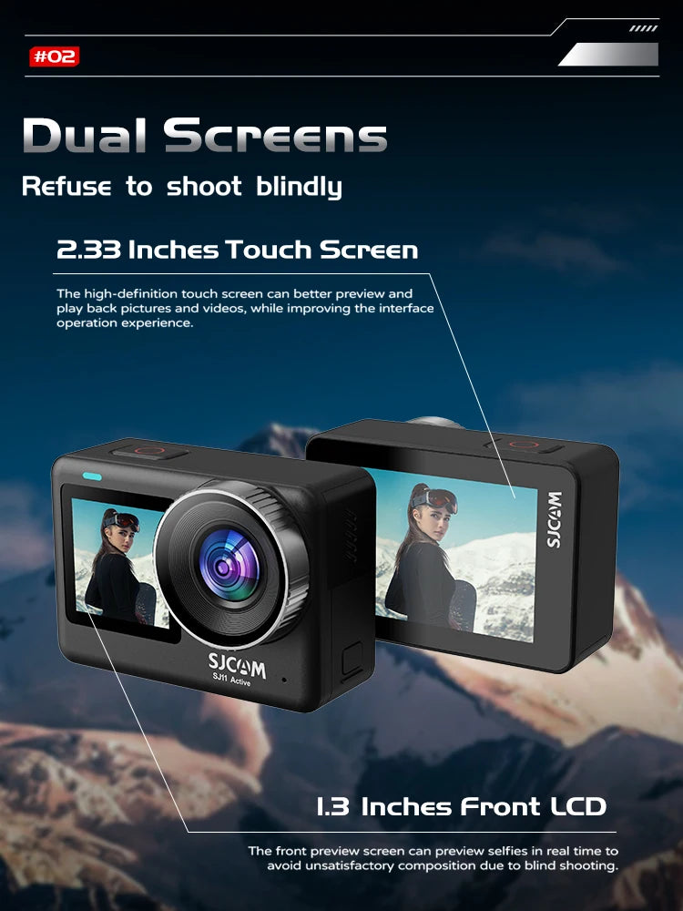 SJCAM SJ11 Active Action Camera: Waterproof 4K Sport Cam, Touch Screen, Anti-Shake, Motion Detection