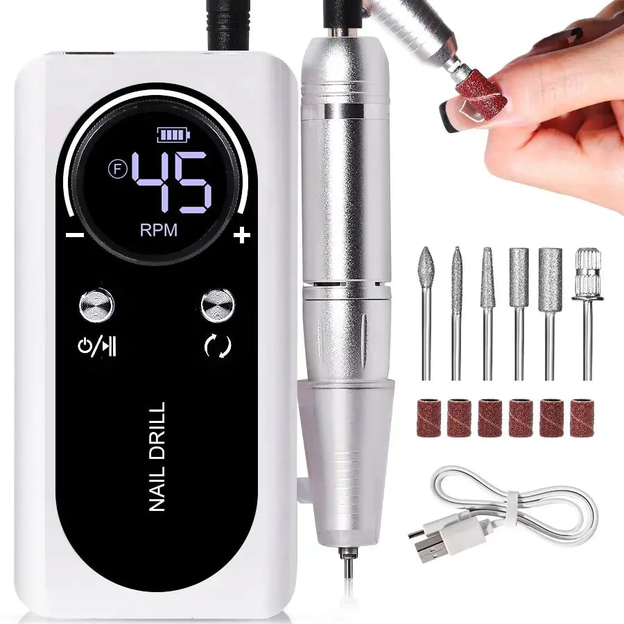 Limegirl Professional 45000RPM Electric Nail Drill Machine – Rechargeable & Low Noise Manicure Tool