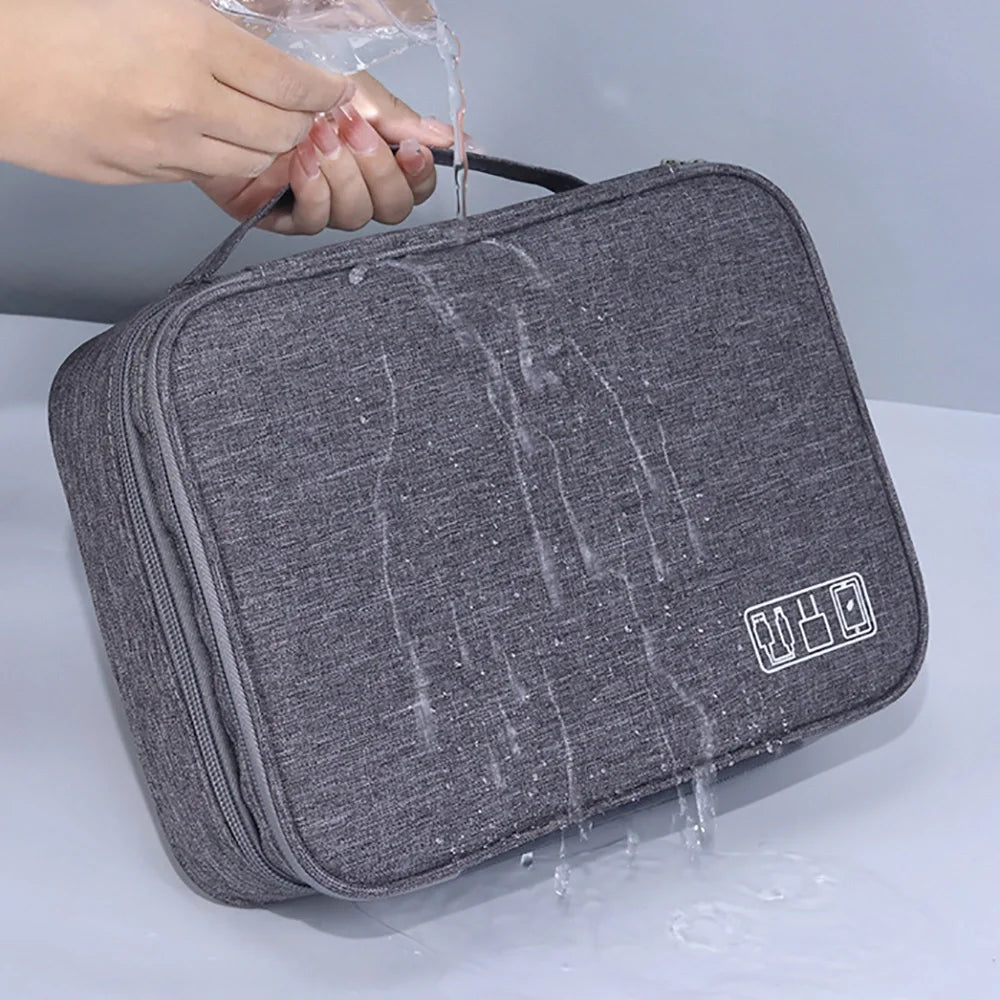 Waterproof Electronic Storage Bag | Portable Travel Cable Organizer for USB, Chargers & Accessories