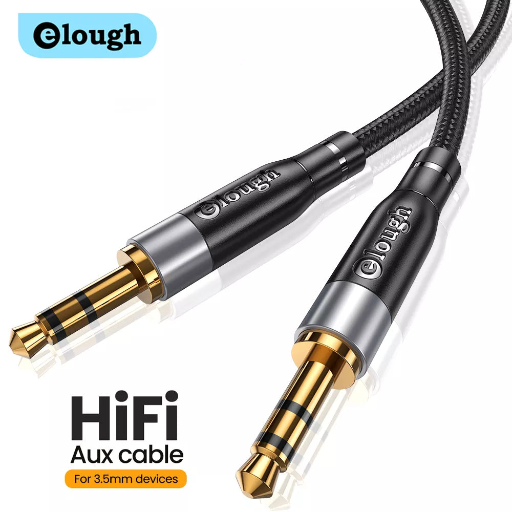 Elough 3.5mm Male to Female and Male to Male Audio Extension Cable for Speakers & Headphones