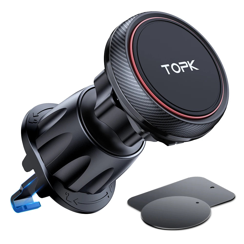 TOPK Magnetic Car Phone Holder for Air Vent | Universal Mount for iPhone 14/13, Samsung, Xiaomi, GPS