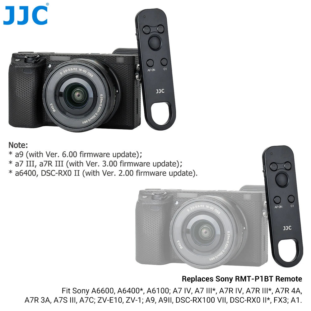 JJC Wireless Bluetooth Remote for Sony ZV-E1, ZV-E10, A7R V, A7 IV, A7 III, FX30, A7CR, and More