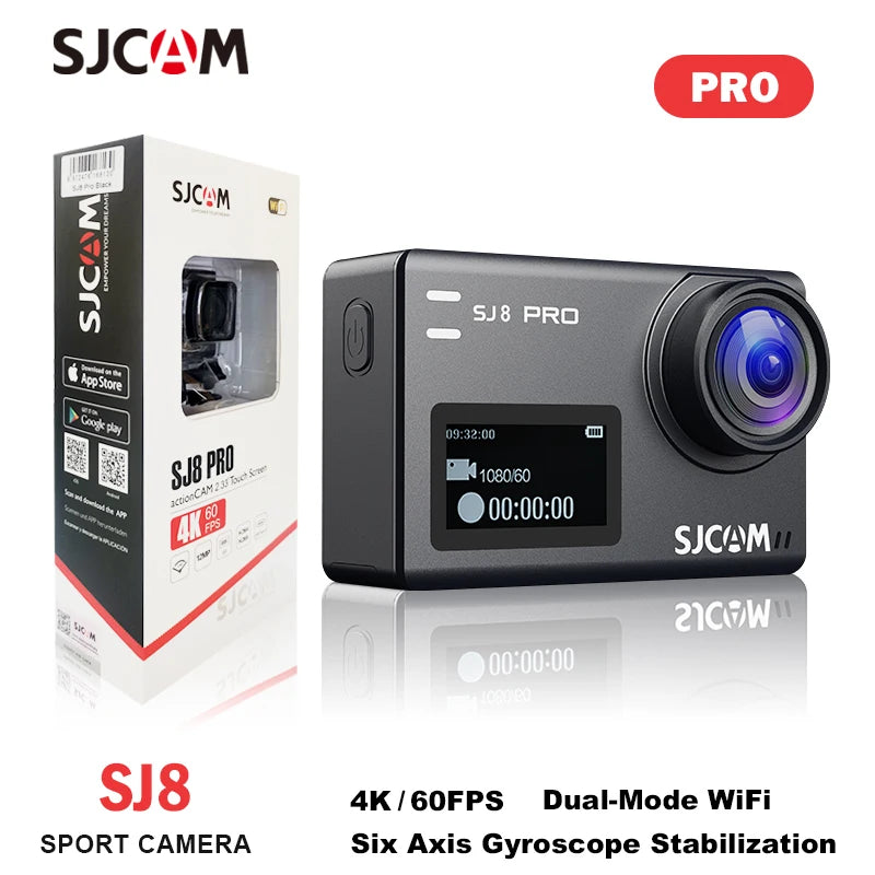 SJCAM SJ8 Pro 4K 60FPS Action Camera Waterproof Touch Screen Anti-Shake WiFi Outdoor Sports Cam