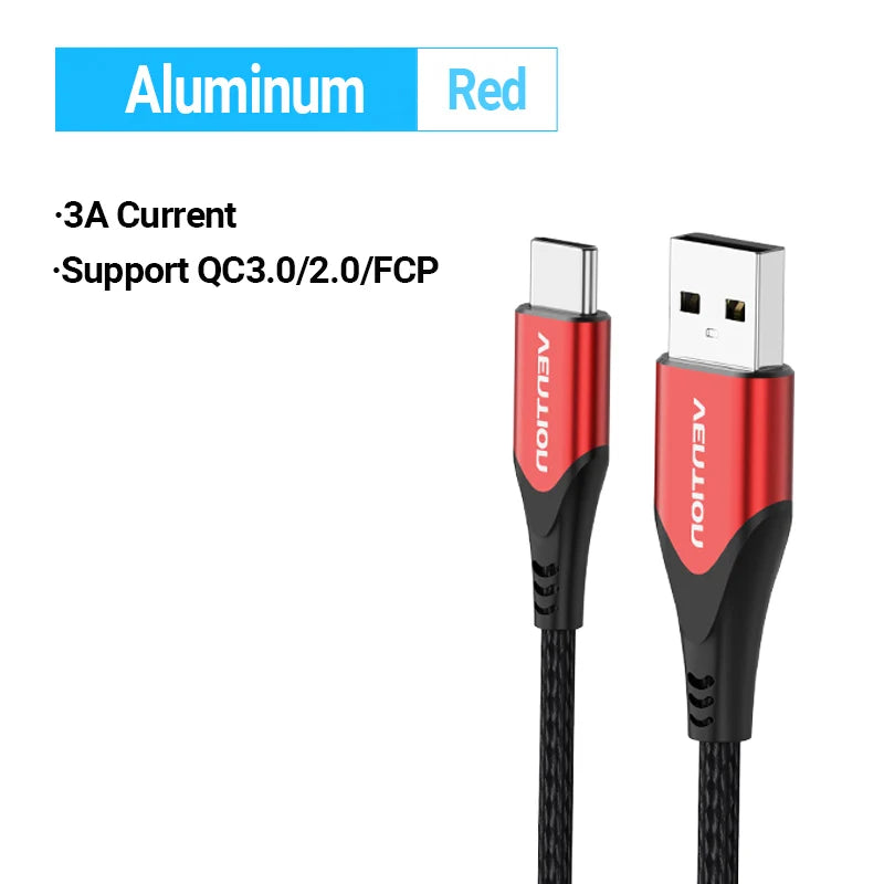 Vention USB C Charging Cable 3A Fast Charger for Xiaomi, Huawei, Samsung S21, and Type-C Devices