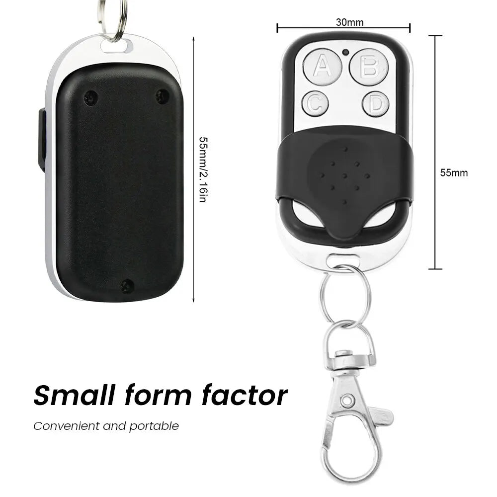 433MHz 4-Button Universal Metal Push Button Remote Control for Garage Door Opener Fixed Code Devices