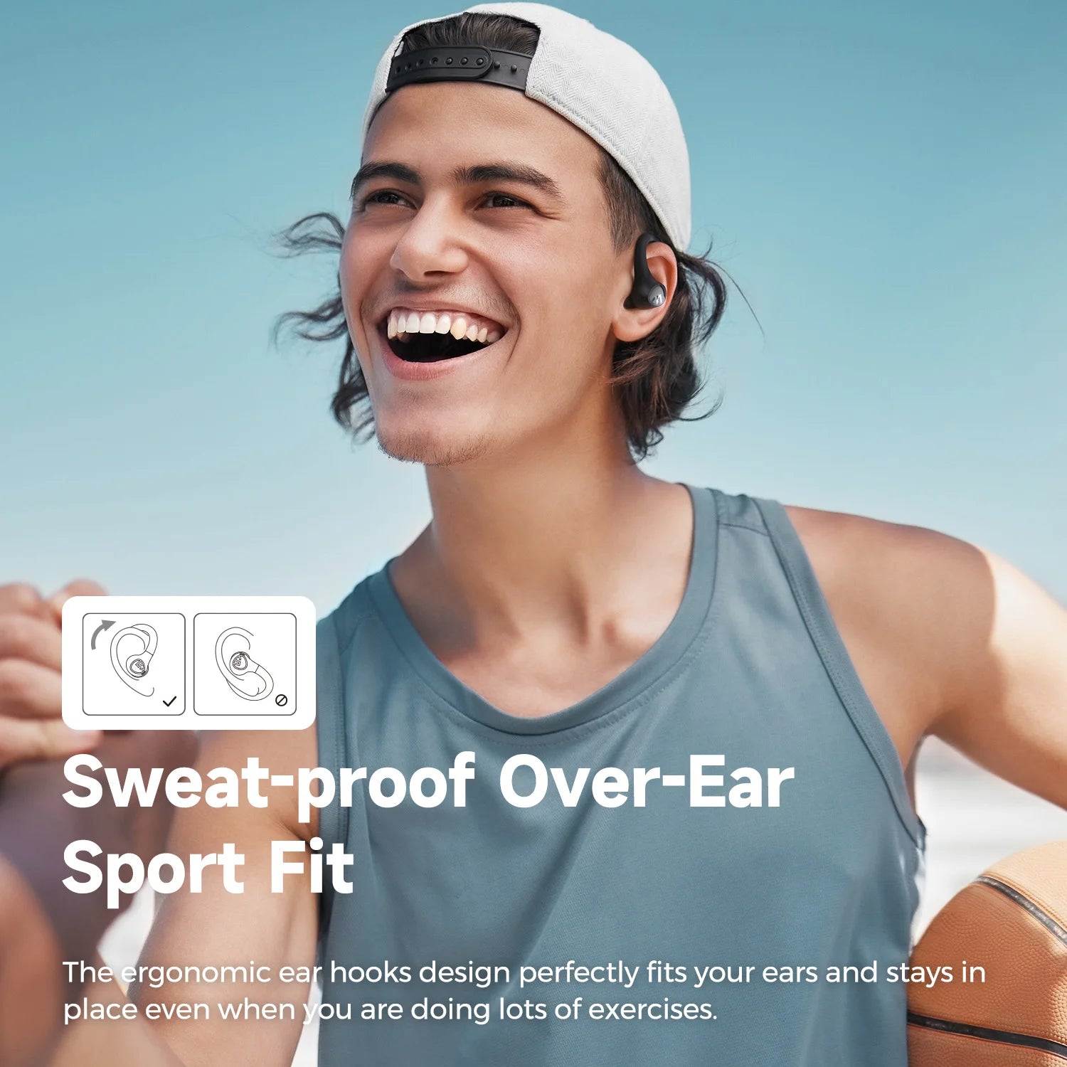 SoundPEATS Wings 2 Earbuds – BT 5.3, 13mm Driver, 30H Playtime, Waterproof, Sports Ear Hooks