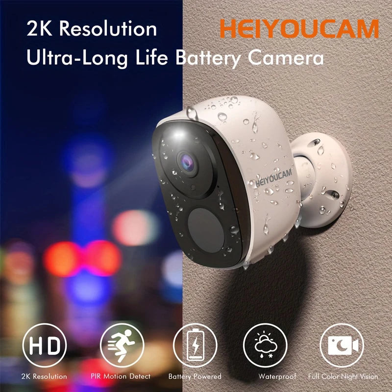 Wireless Outdoor Security Camera, 2K 3MP with Spotlight, Siren, and 2-Way Audio, Waterproof Design