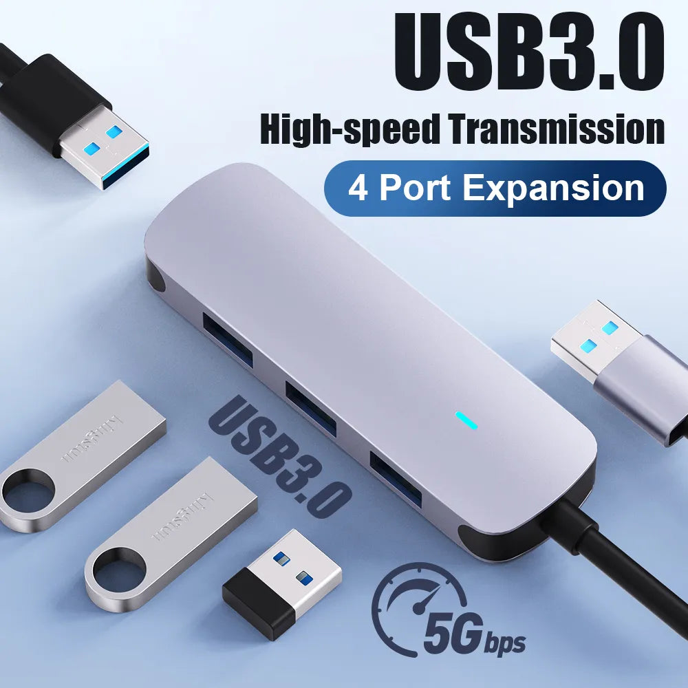 USB 3.0 4 Port Hub OTG Adapter 5GPB High Speed USB 3.0 2.0 Splitter 4 Lenovo Xiaomi Macbook Pro Air