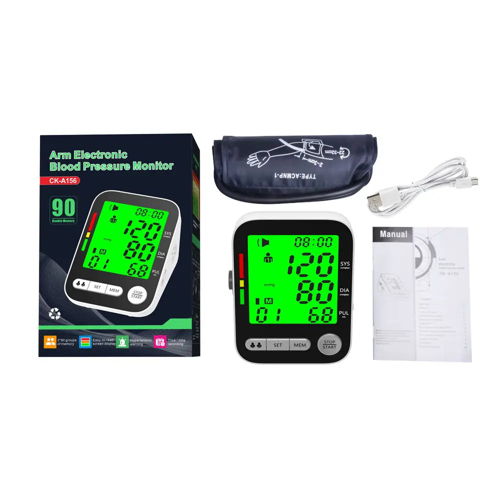 Rechargeable Digital Sphygmomanometer BP Monitor Arm Cuff Blood Pressure Monitor Talking BPM