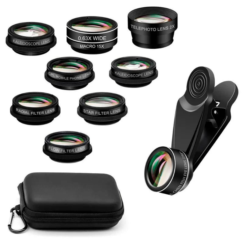 3in1 Fisheye Wide Angle Micro Camera Lens for iPhone Xiaomi Redmi 3IN1 Zoom Fish Eye Len