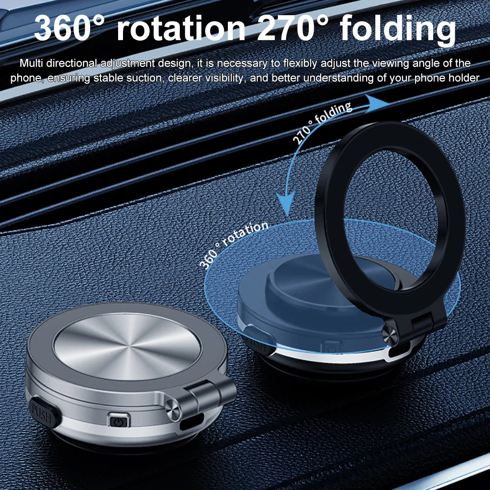 360° Rotatable Magnetic Car Phone Holder Vacuum Suction Adjustable Viewing Stand for Phones