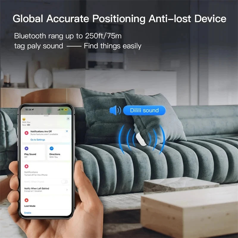 Smart GPS Tracker with Apple Find My App - Anti-Lost Reminder Device for Keys, Pets, Kids & More