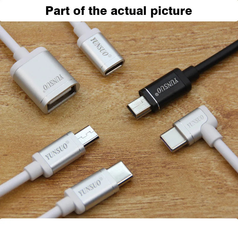 Mini USB Micro Type-C USB Male to Female Transfer Extension Cable - OTG Data Short Cable