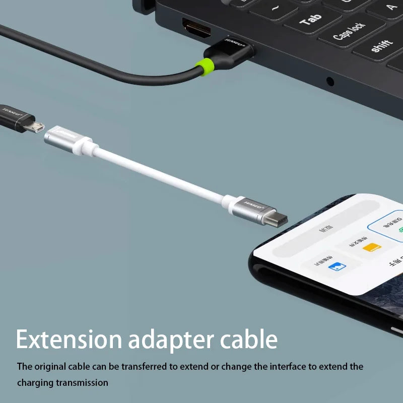 Mini USB Micro Type-C USB Male to Female Transfer Extension Cable - OTG Data Short Cable